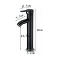 thumbnail image 2 of Grifo de baño estilo granja, construcción de latón con acabado negro mate, grifo alto de una manija para suministro de agua fría y caliente, fácil instalación, líneas de suministro de agua incluidas, 2 of 5