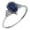 Created-Sapphire, variant on 10k White Solid Gold Pear-shape Created Ruby and Natural Diamond Birthstone Engagement Ring