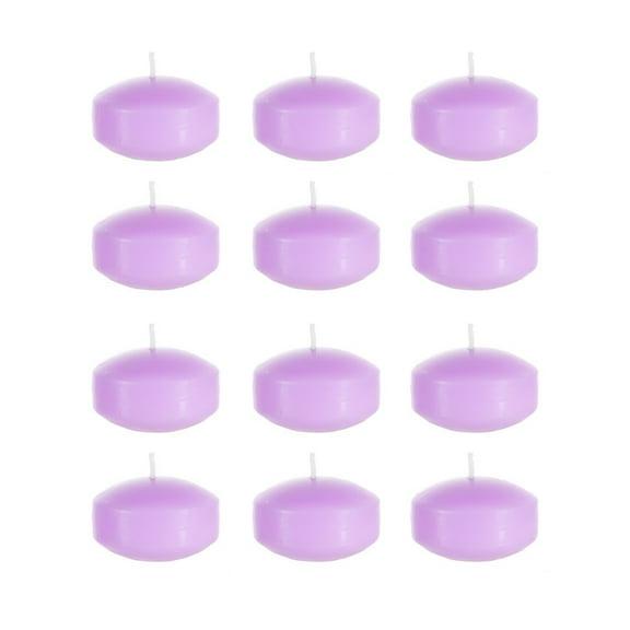 Unscented 2" Floating Disc Candles - Lavender, Set of 12