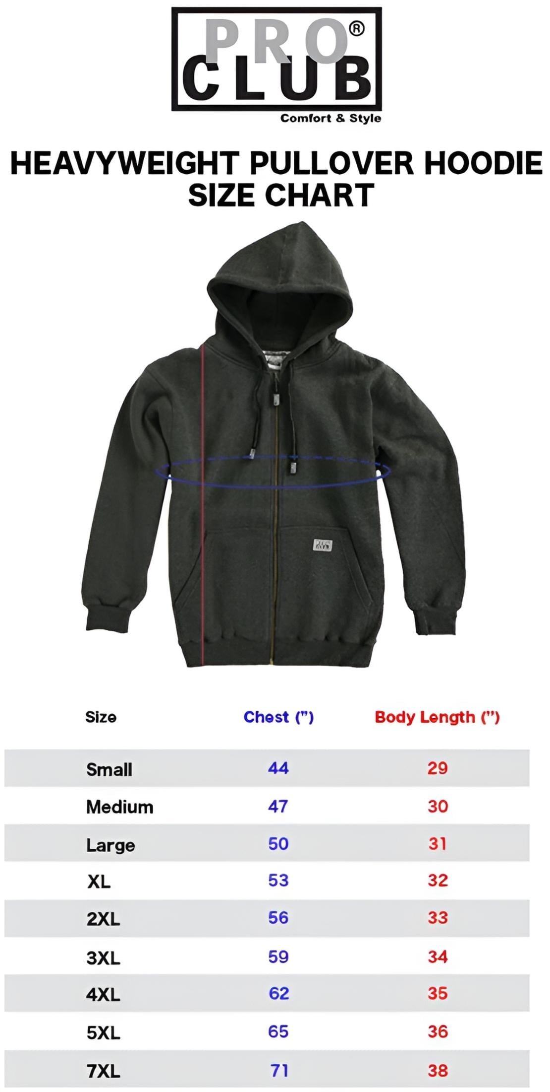 Pro Club Men's Heavyweight Full Zip Fleece Hoodie Sweatshirt