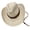 Cream, variant on Classical Woven Sun Hat With Drawstring Design Unisex Wide Brims Straw Hat For Beach Hiking Gardening Outdoor Activity