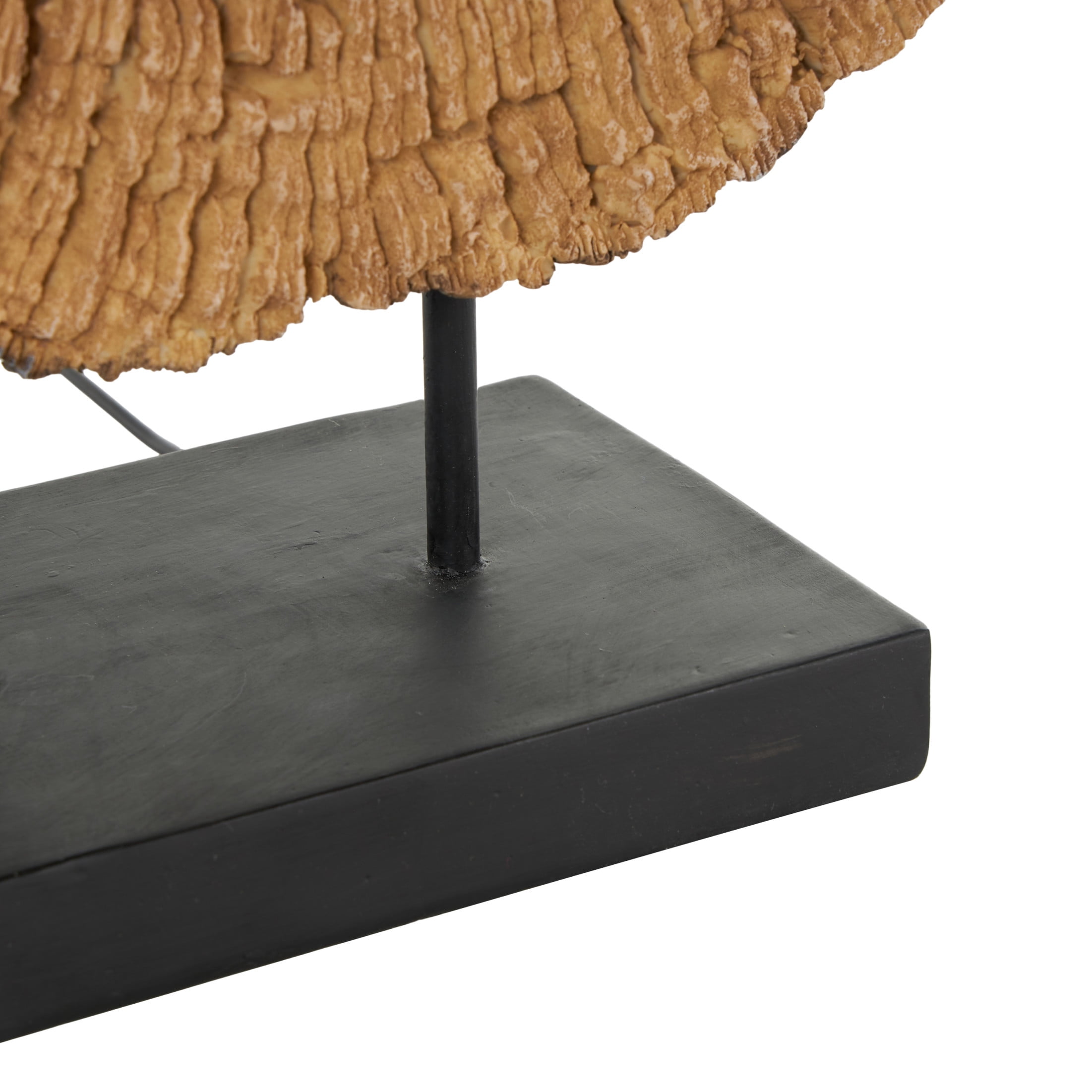 DecMode 18" Live Edge Brown Table Lamp with Shade