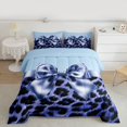 thumbnail image 2 of Feelyou Leopard Cheetah Print Twin Comforter Sets, Princess Blue Bowknot Bedding Set, 2pcs, 2 of 8