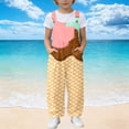 thumbnail image 2 of Tfken Girls Overalls Sleeveless Summer Comfy Casual Graphic Jumpsuit With Pockets Daily Wear Soft Kids Classic Clothes Size 5-6 Years Beige, 2 of 6
