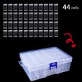 thumbnail image 4 of Cuadros Decorativos Caja de pintura de diamantes Contenedor de caja de almacenamiento de cuentas transparentes (44 rejillas) Wdftyju  embutido en tela, 4 of 9