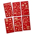 thumbnail image 4 of Sobres rojos de año Nuevo Lunar chino, 6 uds., sobres para dinero en efectivo, 6 diseños, sobres para efectivo, Hong Bao para graduación y cumpleaños Estilo E, 4 of 9