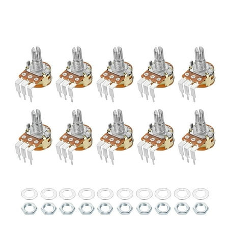 

Uxcell WH148 B100K Ohm Variable Resistors Single Rotary Carbon Film Potentiometer 10pack