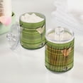 thumbnail image 2 of Yayeee 2 Pack Qtip Holder Bathroom Cotton Swab Canister with Lid Clear Dispenser Set, Green Martini Glass, 2 of 6