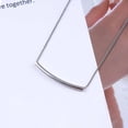 thumbnail image 5 of Boho Bent Bar Pendant Necklace Tube Bar Necklace Silver Round Tube Necklace Curved Bar Necklace Minimalist Choker Necklace Jewelry for Women, 5 of 7