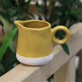 thumbnail image 4 of Yellow Stoneware Milk Pitcher With Handle Multi-Use Ceramic Sauce Pot Gravy Boat, 4 of 5
