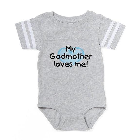 CafePress - My Godmother Loves Me Bl - Cute Infant Baby Football Bodysuit