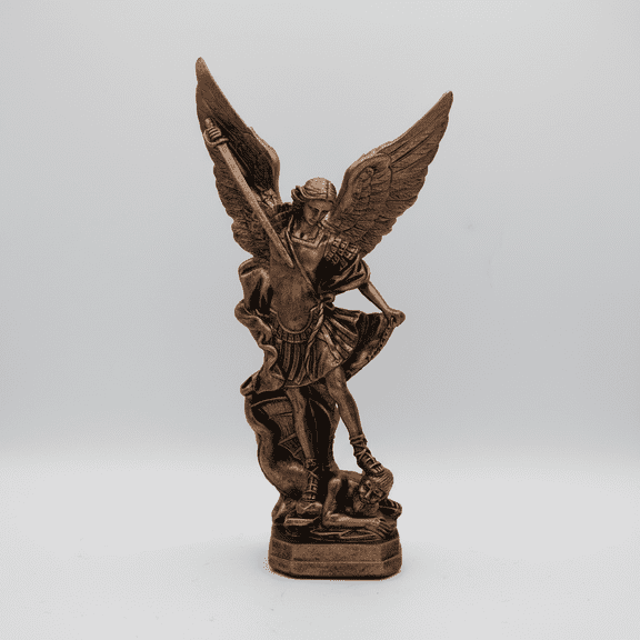 Lumiartisan St. Michael Archangel Defeating Satan Bronze Figurine - Decorative Statue