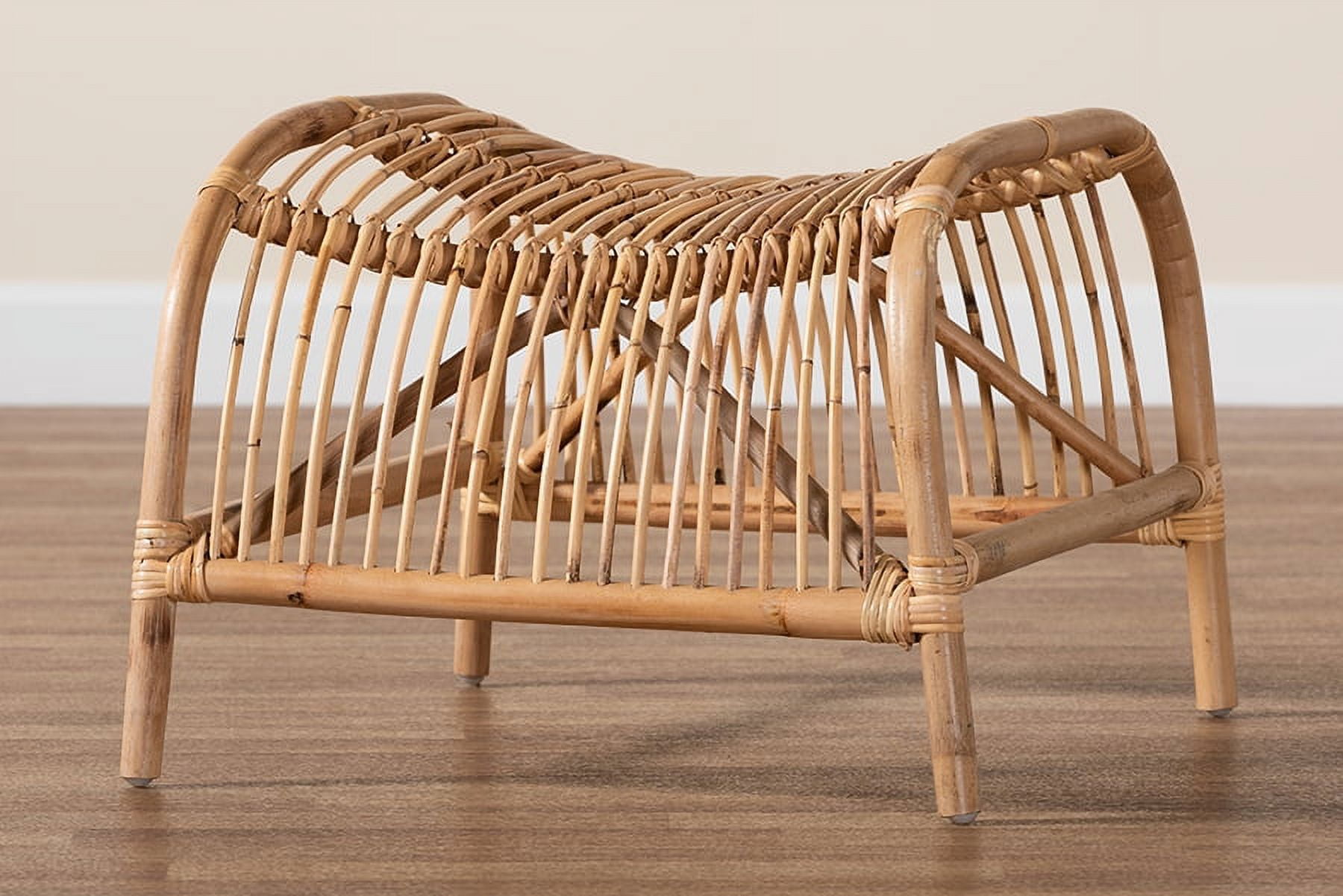 bali & pari Lamaria Rattan BOHO Footstool, Natural Brown