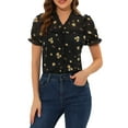 thumbnail image 1 of INSPIRE CHIC Chemise Décontractée Élégante à Col en V avec Boutons devant et Motif Floral pour Femmes 1 S, 1 of 6