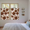thumbnail image 3 of Brown Geometric Moroccan Kitchen Curtains 54 Inch Length, Abstract Coffee Ombre Modern Tiers Curtains for Bathroom Bedroom Cafe, Light Filtering Small Window Treatment Short Drapes 2 Panels 42"Wx54"L, 3 of 8