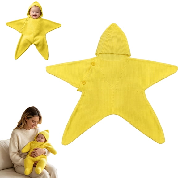 Baby Star Suit Hand-Crocheted Starfish Hooded Onesie Dress for Photos