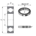 thumbnail image 4 of Rodamientos de bolas de ranura profunda 6911VV de Bargains Únicos 55x80x13mm P4 con doble sello de goma lubricados 1 Pcs Rueda de coche patinete patineta universal, 4 of 6