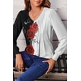 thumbnail image 6 of Zeagoo Casual Long Sleeve Shirts for Women Boho Floral Blouse V Neck Work Tunic Tops Daily Wear, 6 of 6