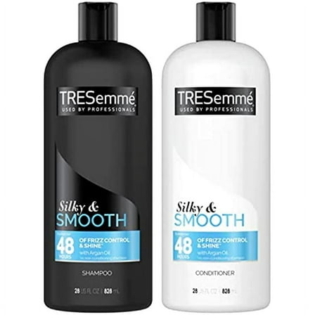 TRESemme Shampoo and Set, Silky & Smooth, Argan Oil with Vitamin E, Anti Frizz Hair Products, 28 Fl Oz each