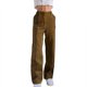thumbnail image 5 of Gibobby Pantalones mujer frío Pantalones rectos de mujer Pantalones casuales sueltos Colorblock Pantalones de pana de color sólido(Caqui,G), 5 of 5