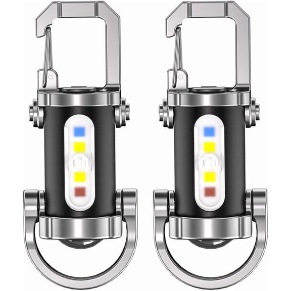 Super Bright Mini Keychain Flashlight Portable Rechargeable Type-C USB LED Light with Waterproof Design Multiple Lighting Modes Portable light source Function for Camping Hiking
