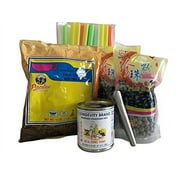 NineChef Bundle - WuFuYuan Boba Thai Iced Tea Kit with Black Tapioca Bubble Pearls and Bag Clip from HanoverShops Collection