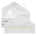 thumbnail image 5 of LHYY Full Size House Bed with Window and Bedside Drawers,Platform Bed with Shelves and a set of Sockets and USB Port,White, 5 of 9
