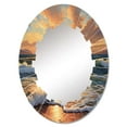 thumbnail image 2 of Designart "Sunlit Horizons Beach Photo VI" Nautical & Beach Round Wall Mirror - Coastal Oval Printed Decorative Oversized Mirror - Multiple Color Options, 2 of 4