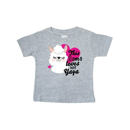 

Inktastic Valentines Day This Llama Loves Her Yaya Gift Baby Girl T-Shirt