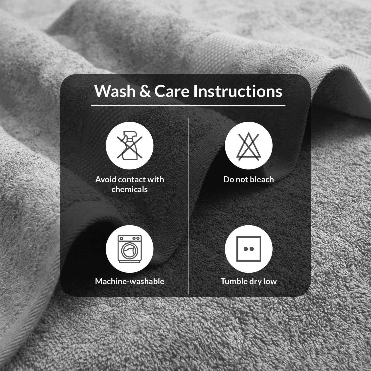 Infinitee Xclusives Premium Light Gray Bath Towels - Pack of 4 - 27 x 54 inches