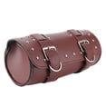 thumbnail image 2 of Motorcycle Handlebar Bag, Motorcycle Saddle Bag Motorcycle Tool Bag PU Leather With Leather Buckle Strap For Storage Tool Brown,Black, 2 of 8