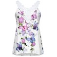 thumbnail image 6 of Tops for Women Tank Tops Vintage Printed Lace Crewneck Sleeveless Shirts Blouse Beach Vest Women's Summer Clothes, 6 of 7