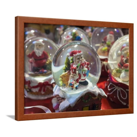 Snow Globes for Sale in the Pisa Christmas Market, Italy. Framed Print Wall Art By Jon