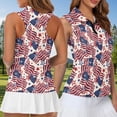 thumbnail image 4 of Jeiento 4Th of July Matching Golf Shirts for Couples Women Men Golf Tennis Shirts American Flag Comfy V-Neck 1/4 Zip Workout Tank Tops Athletic Outfits, Women's XL, 4 of 7