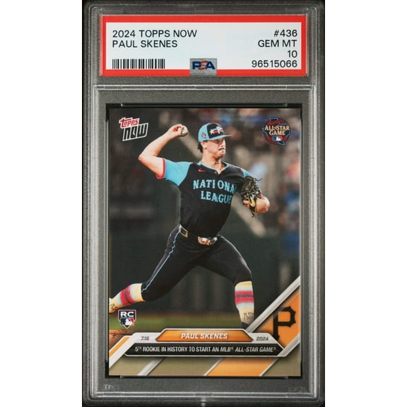 Graded 2024 Topps Now Paul Skenes #436 All Star Game Rookie RC Baseball Card PSA 10 Gem Mint