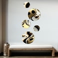 thumbnail image 3 of Designart "Golden Dew " Modern Geometric Round Metal Wall Art Set of 5 Piece - Round Wall Art Set, 3 of 5