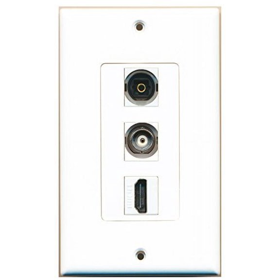 RiteAV - 1 Port HDMI and 1 Port Toslink and 1 Port BNC Decorative Wall Plate Decorative