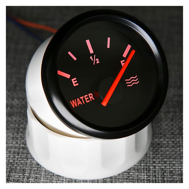 52mm Water Level Gauge + Water Level Sensor 0~190 Ohm With Red Backlight Water Level Indicator Meter Fit For Car Boat Marine ,Easy to Install