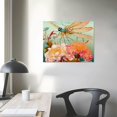 thumbnail image 4 of COMIO DuoBaorom  Dragonfly Canvas Wall Art Abstract Pink Lotus Floral Insect Painting Artwork for Bedroom Bathroom Home Decor Ready to Hang, 4 of 5