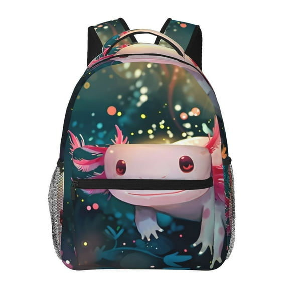 Fotbe Whimsical Axolotl Fantasy Mochila Casual con Estampado para Escuela, Viajes y Actividades al Aire Libre - Duradera, Ligera y Cómoda