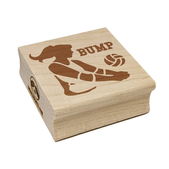 Volleyball Woman Bump Sports Move Square Rubber Stamp Stamping Scrapbooking Crafting - Small 1.25in