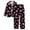 Black, variant on Women Pajama Sets Casual 2 Piece Valentines Day Print V Neck Long Sleeve Set Women Sleepwear,Black,XXXL