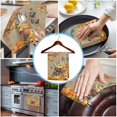 thumbnail image 3 of Fall Pumpkin 1 Pack Kitchen Towel, Water Absorbent Dish Towel, Maple Leaves Thanksgiving Gnomes Farmhouse Cart Decorative Hand Towels - Quick Drying Cloth for Cooking Baking, 18x28 Inch, 3 of 8