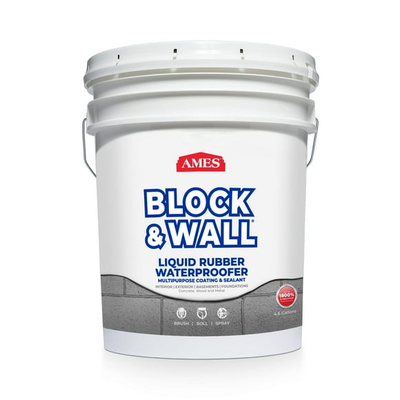 Sellador AMES BWRF5 de goma líquida, 18,9 L, color blanco
