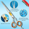 thumbnail image 3 of Hair Cutting Scissors, 7 inch, Silver, Professional Japanese Stainless Steel Barber Shears, Razor Sharp Blades, Blunt Tips [Oceline(Xmedix)], 3 of 4