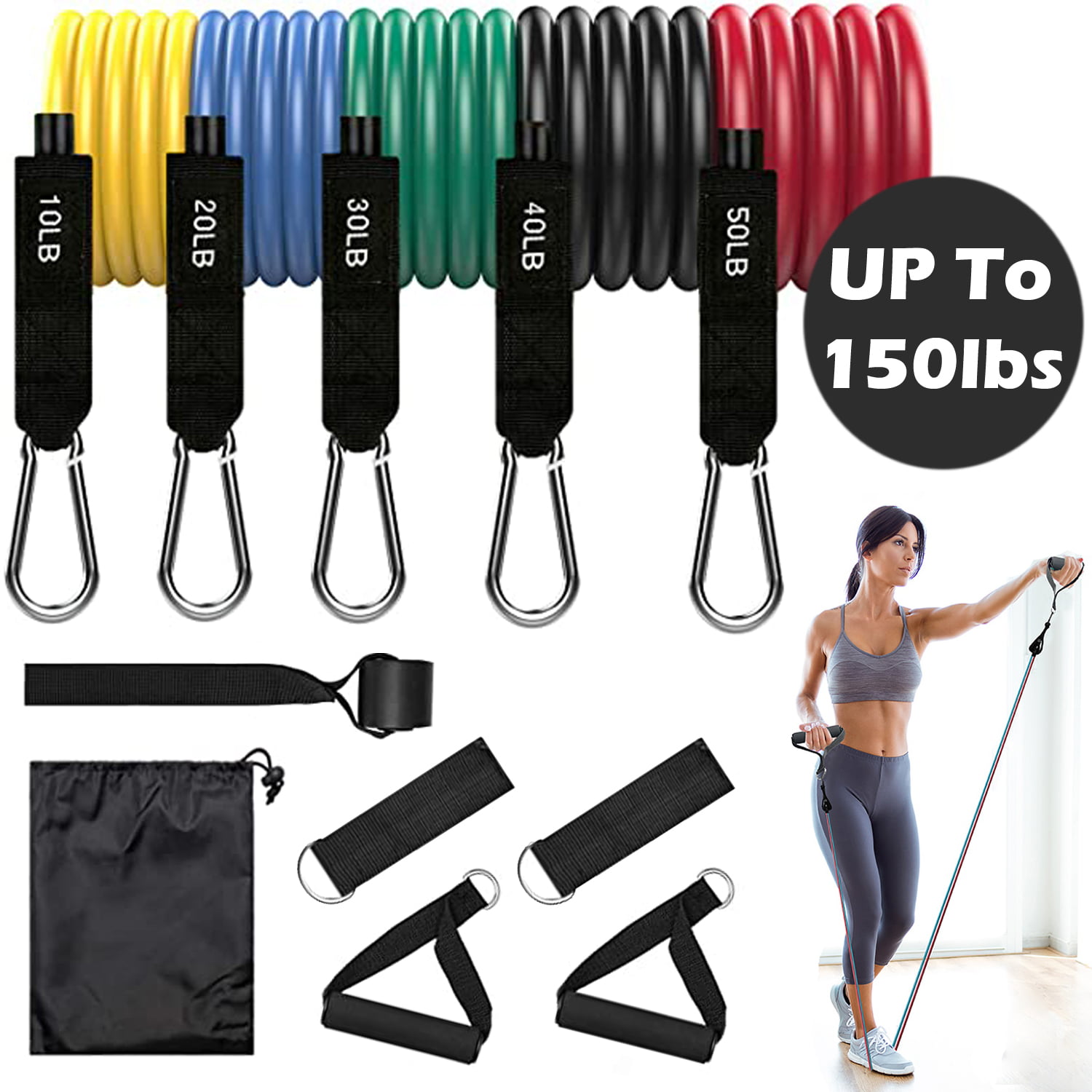 Exercise Resistance Loop Bands Set of 5 Light Medium Heavy Exercise ...