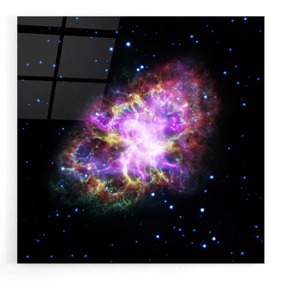 Epic Art 'Crab Nebula Multi-Wavelengths' Hubble Space Telescope Acrylic Glass Wall Art, 12"x12"