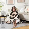 thumbnail image 4 of Wearable Blanket,Beige and Black Leopard Pattern Hooded Wearable Flannel Blanket for Adults & Teens,Winter Poncho Shawl Wrap Cape Cozy Anti-Pill,60"x80", 4 of 5