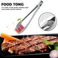 thumbnail image 2 of Long Stainless Steel Tongs Kitchen Bread Food Cooking Serving Steak ↑ h BBQ G9V9, 2 of 6