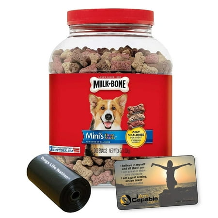 3G Enterprises  LLC.EGSC 36 oz. Canister Mini s Flavor Snacks  I AM Capable Magnet and Dogs Life Nation Waste Bag Bundle